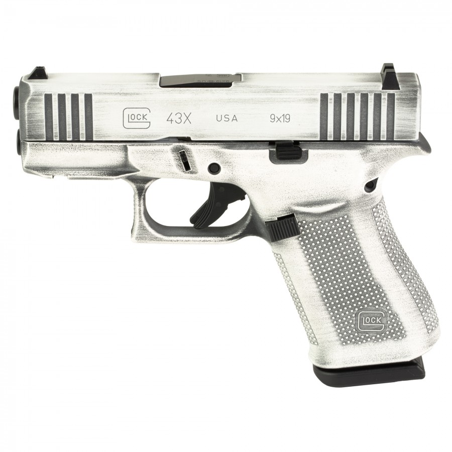 Glock 43X Battleworn White 9mm 3.41