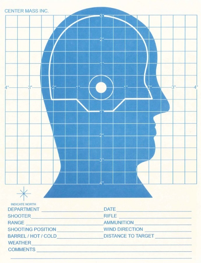 Scope Train Target CMI POLICE Sniper Training Target - Right | Center Mass, Inc