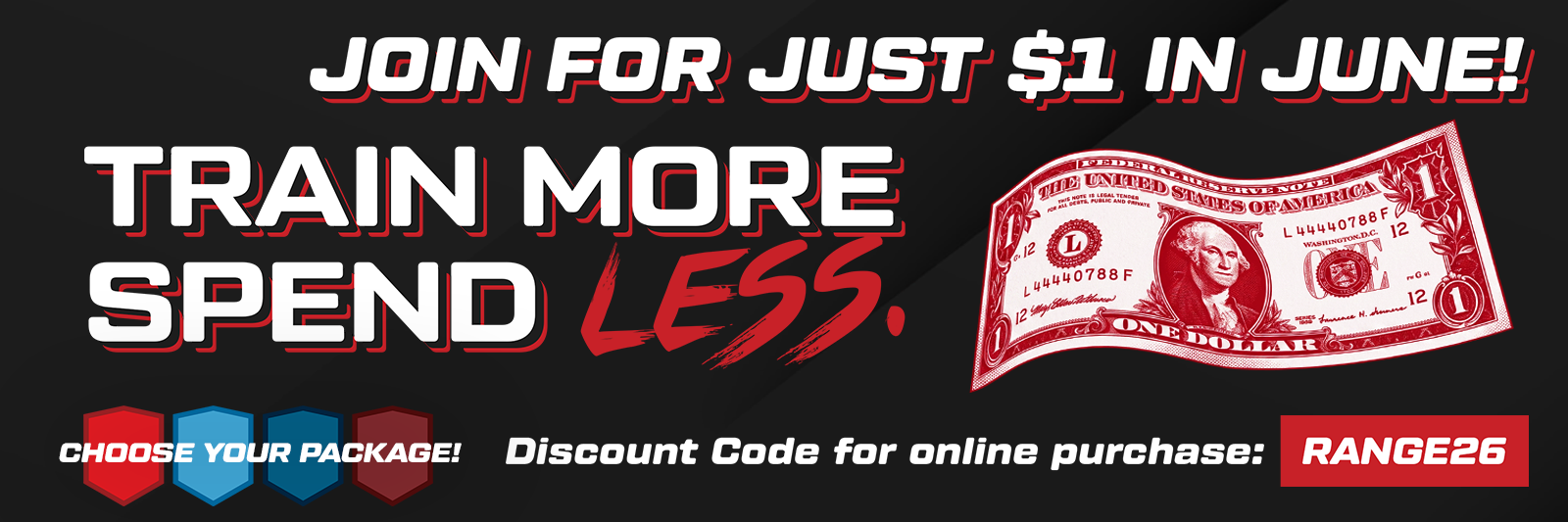 Join for just $1 in June - Train More Spend Less