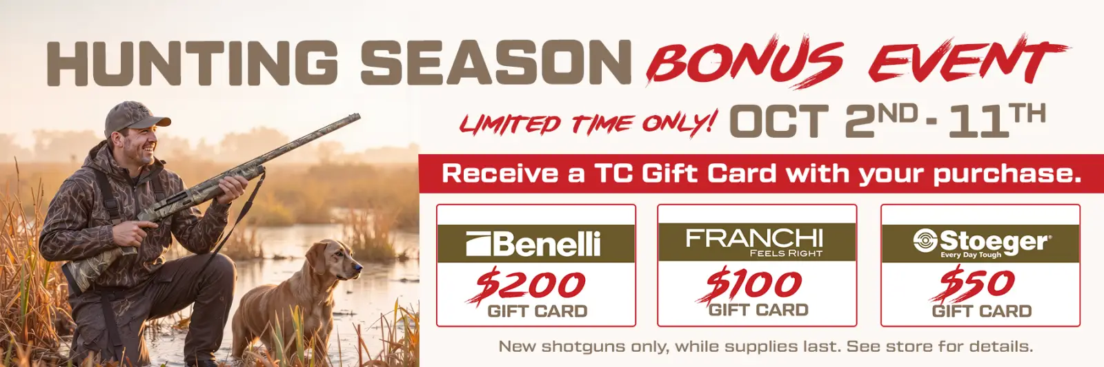 TCGuns Main Pg Banner - HUNTING SEASON BONUS EVENT