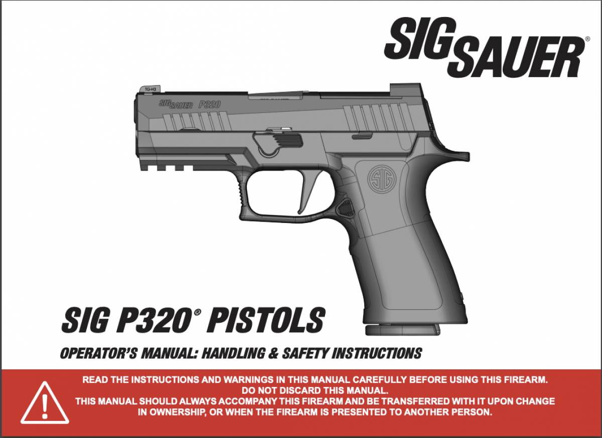 Sig Sauer P320 or P320X Owner's Manual Booklet-img-0