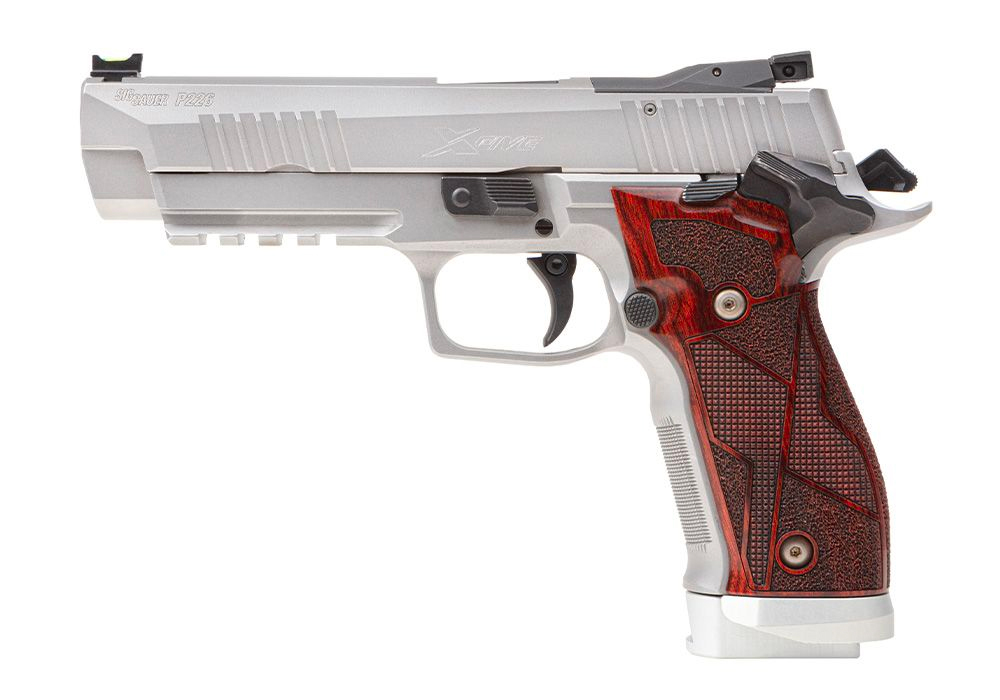 Sig Sauer P226 XFIVE 9MM 5" SAO Wood Grips 20 Round, Stainless-img-0